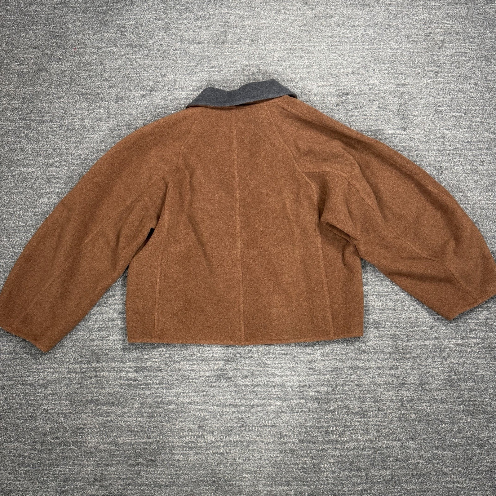 Hemi Blurr Wool Coat Women Small Brown Oversized Boxy Statement Quiet Luxury — image 2 of 8